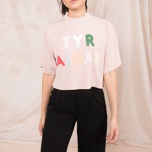 Eggie Blush Pink Try Again Cropped Tee